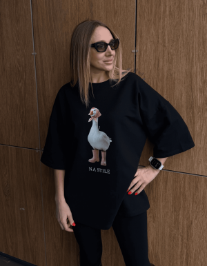 Футболка с принтом «Гусь», чёрный