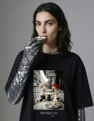 Футболка с принтом «Prosecco mood», чёрный
