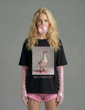 Футболка с принтом «Bez tormozov», чёрный